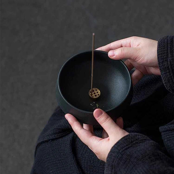 Porte-Encens en Céramique Wabi-Sabi Le Bol de Méditation kaosix 7