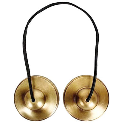 Cymbales Tingsha Tibétaines en Laiton & Cuir