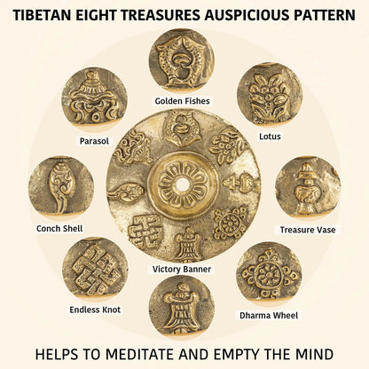 Cymbales Tingsha Tibétaines en Laiton & Cuir