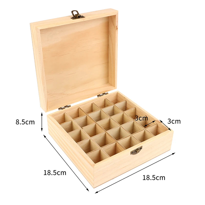 Coffret d'Herboriste en Bois pour Huiles Essentielles