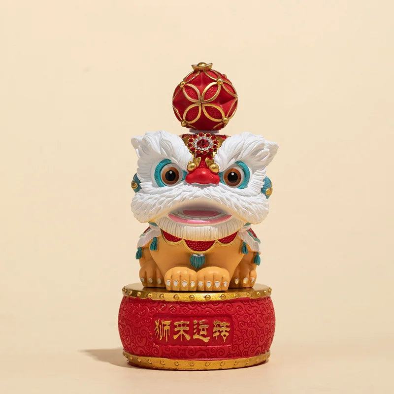 Statuettes Lions Gardiens Feng Shui en Résine & Tambour Kaosix 3