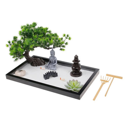 Jardin Zen d'Intérieur Statuette Bouddha et Bonsaï
