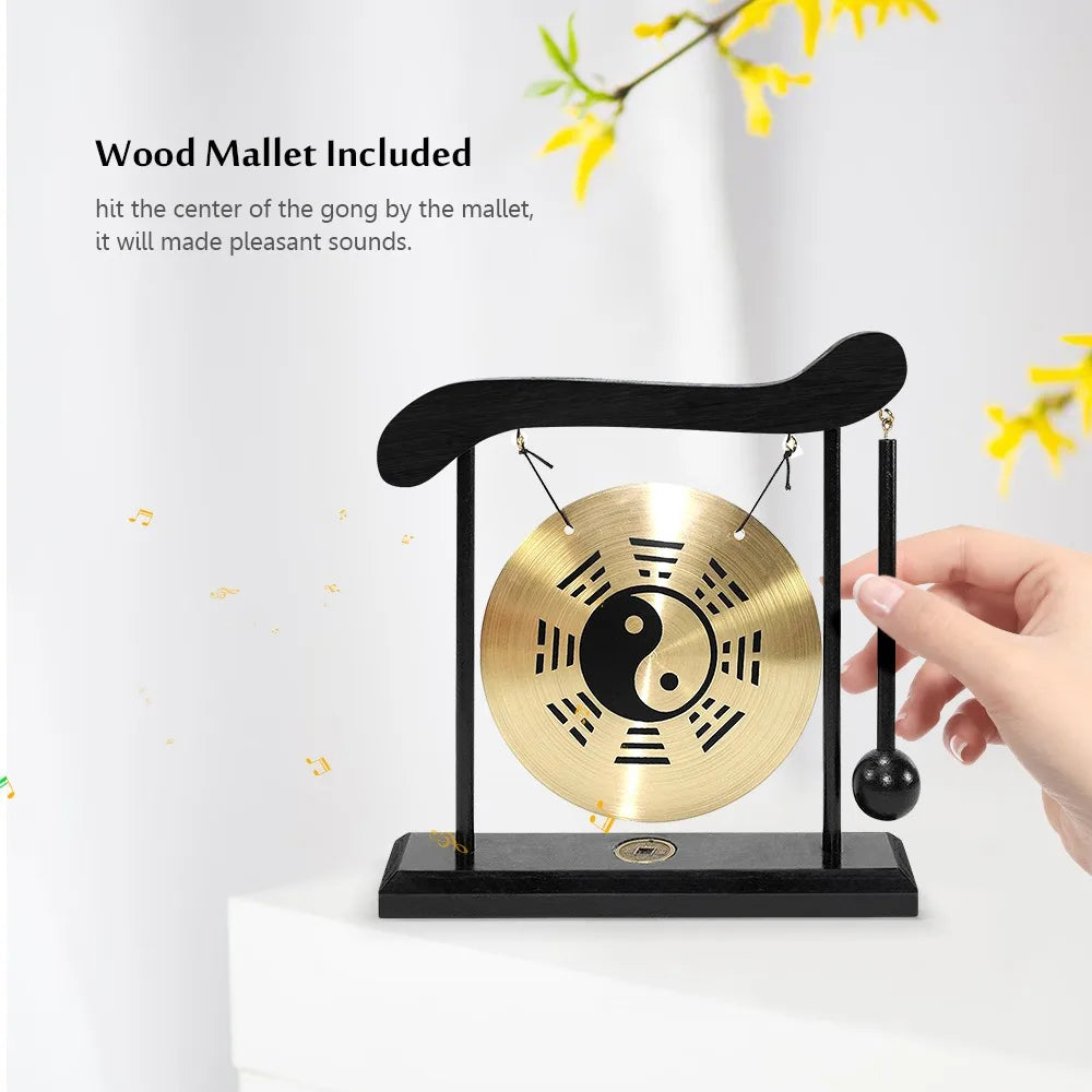 Gong de Table Zen en Laiton & Portique Bois kaosix