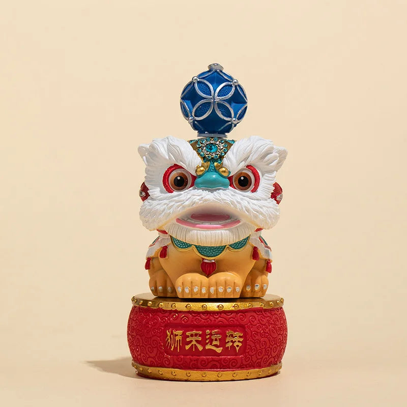 Statuettes Lions Gardiens Feng Shui en Résine & Tambour Kaosix 2