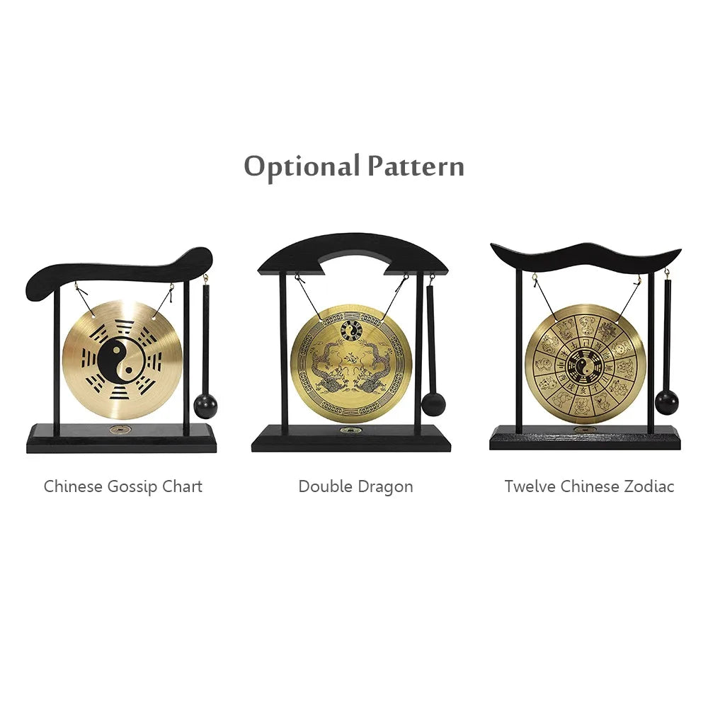 Gong de Table Zen en Laiton & Portique Bois kaosix