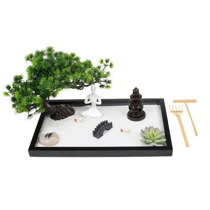 Jardin Zen d'Intérieur Statuette Bouddha et Bonsaï