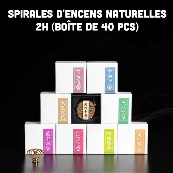 Spirales d'Encens Naturelles 2H (Boîte de 40 pcs)
