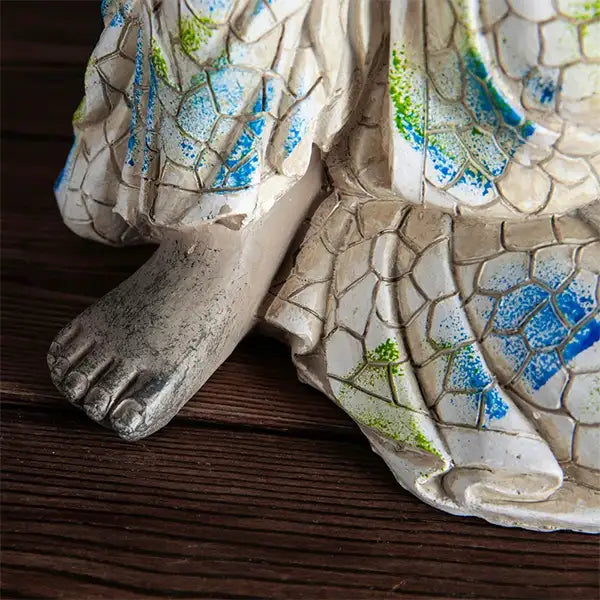 Statue Bouddha Dormant Décoration Zen Mosaïque Bleue et Blanche (21cm) kaosix 8