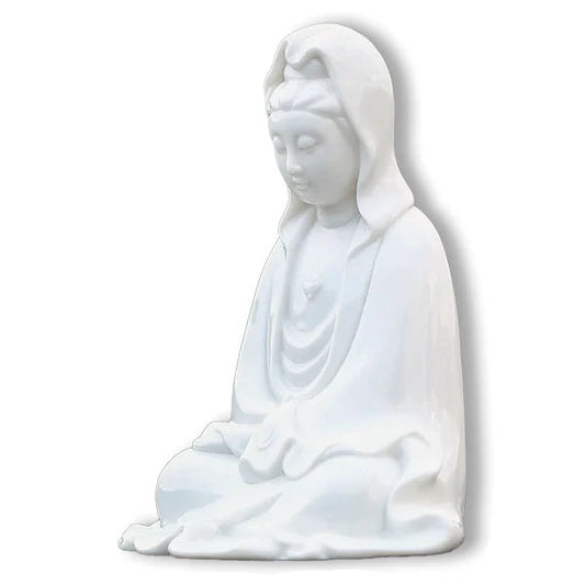 Statue Guanyin Déesse de la Compassion sur fond blanc Kaosix