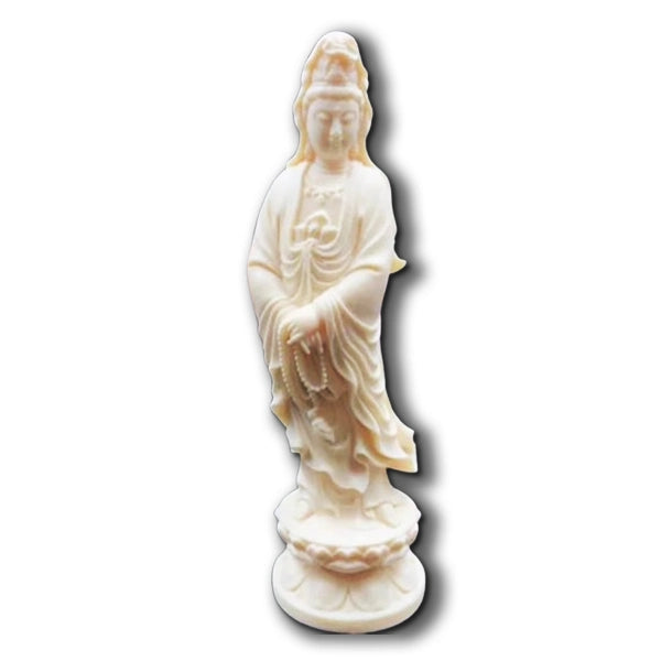 Statue Guanyin en Résine Blanche ou Dorée Déesse de la Compassion kaosix 1