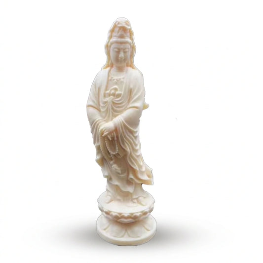 Statue Guanyin en Résine Blanche ou Dorée Déesse de la Compassion kaosix 1