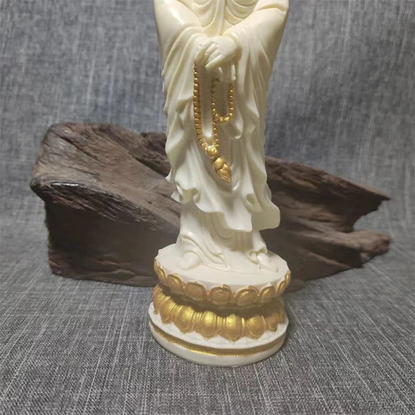 Statue Guanyin en Résine Blanche ou Dorée Déesse de la Compassion kaosix 8