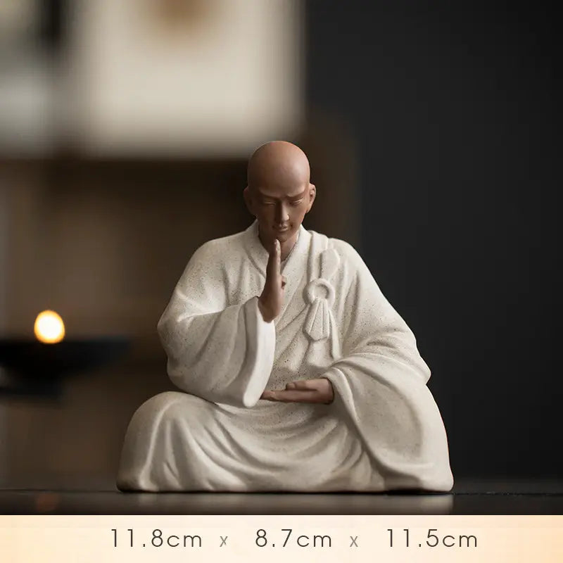 Petite statue moine Shaolin gris 37cm | Containers du Monde Petite statue moine Shaolin gris 37cm | Containers du Monde