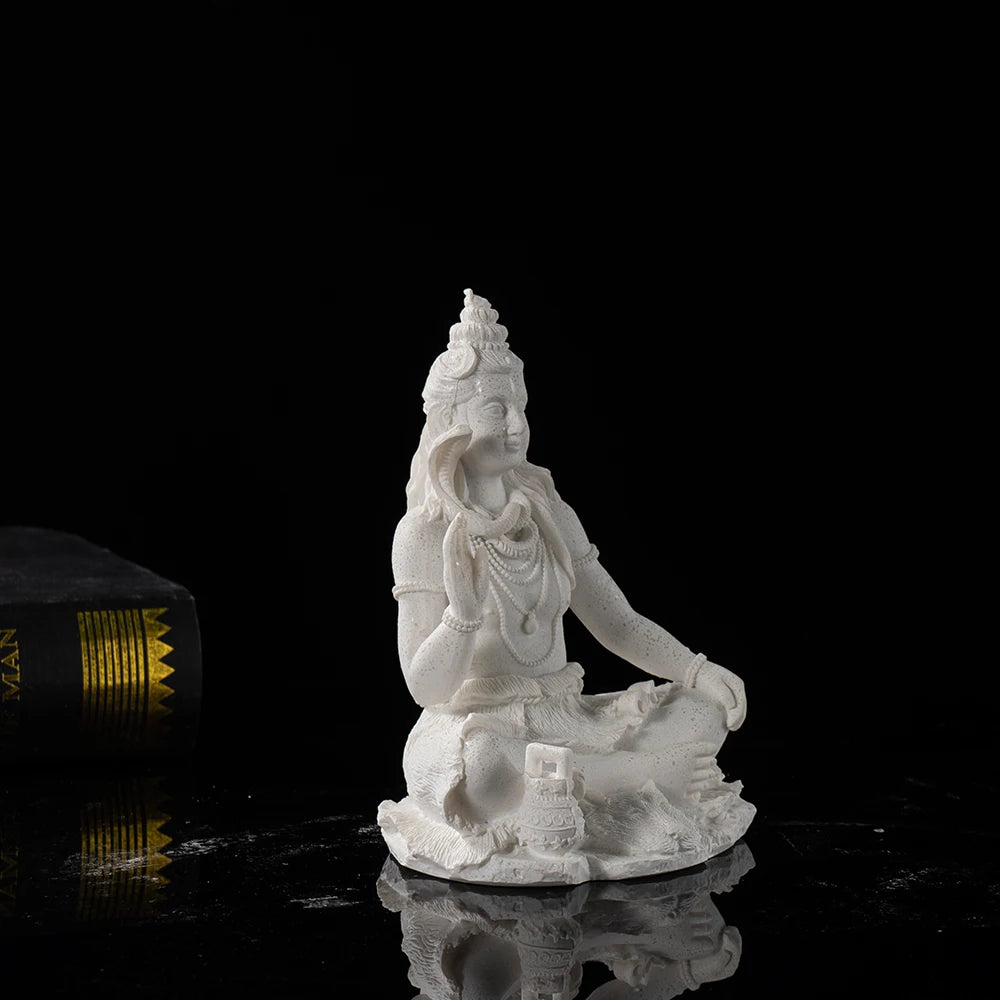 Statue Shiva Blanche en Résine Paix et Sérénité fond kaosix 3