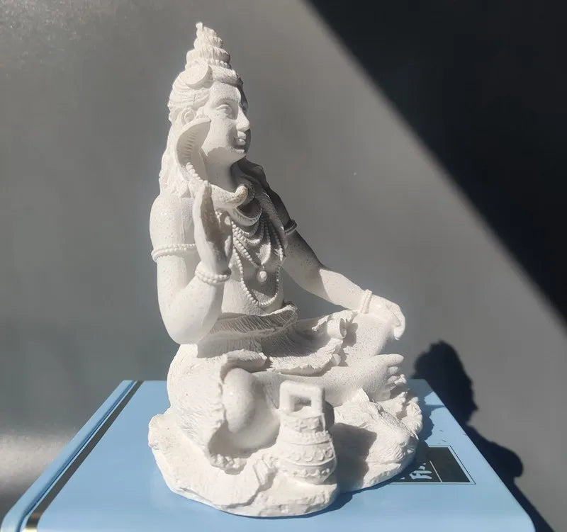 Statue Shiva Blanche en Résine Paix et Sérénité fond kaosix 6