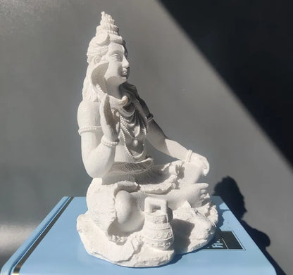 Statue Shiva Blanche en Résine Paix et Sérénité fond kaosix 6