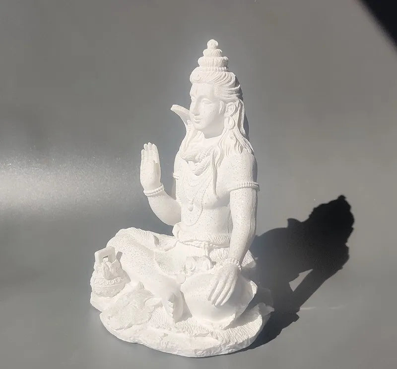 Statue Shiva Blanche en Résine Paix et Sérénité fond kaosix 7