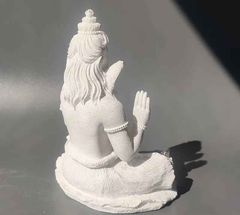 Statue Shiva Blanche en Résine Paix et Sérénité fond kaosix 8