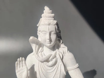 Statue Shiva Blanche en Résine Paix et Sérénité fond kaosix 9