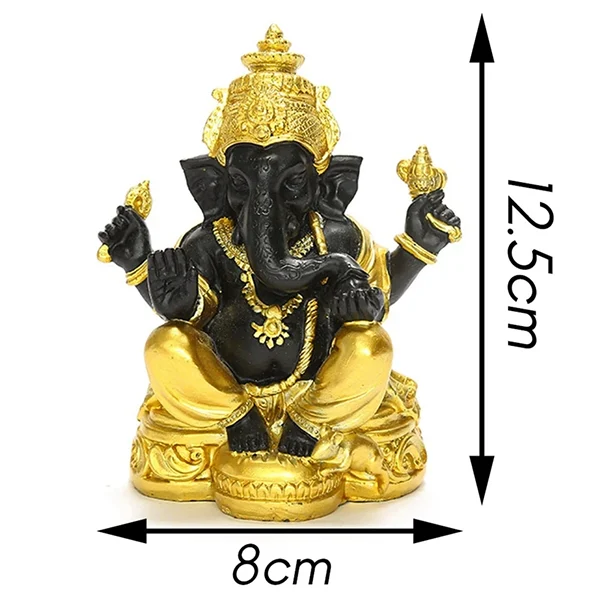 Statue de Ganesh doré fond blanc dimensions kaosix