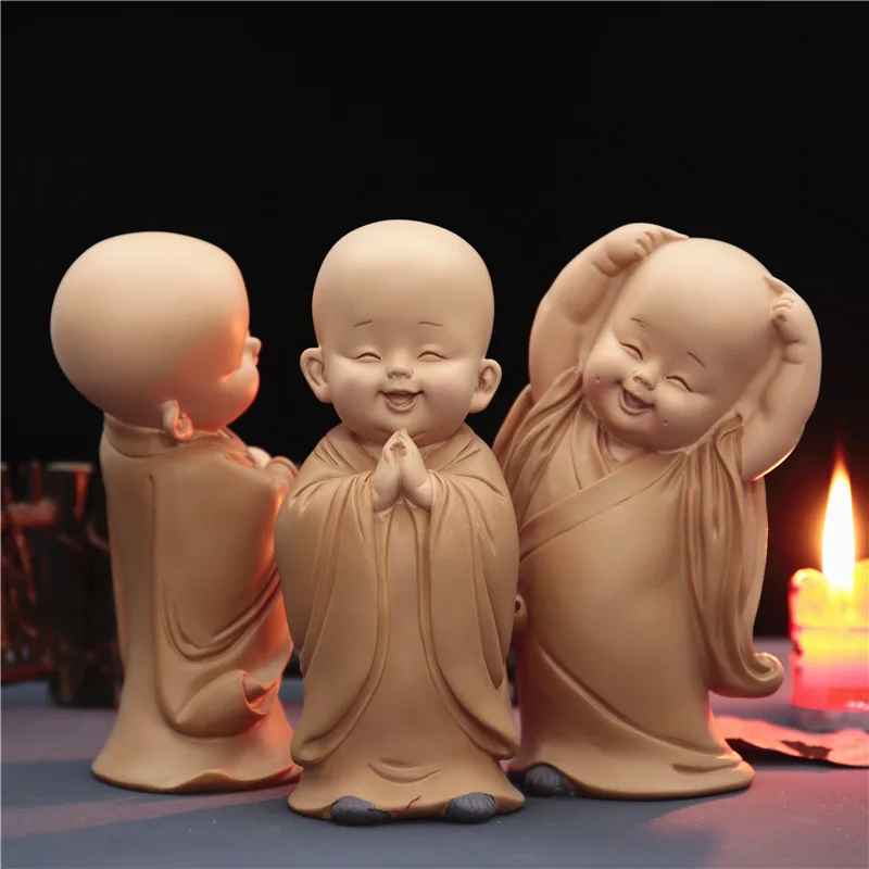 Statue moine tibétain souriant kaosix