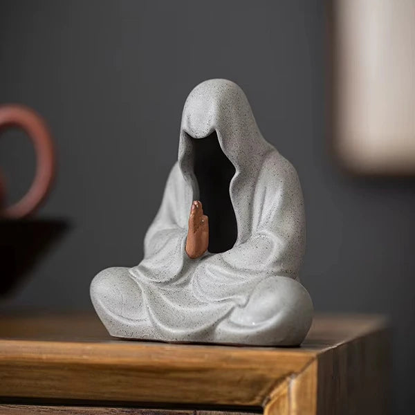 Statuette Bouddha Zen en Céramique Sans Visage kaosix 2