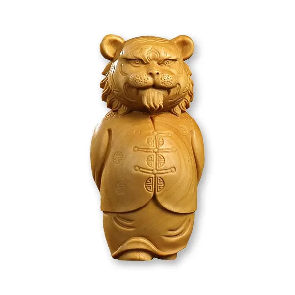Statuette Feng Shui du Tigre Blanc de l'Ouest Protecteur des 4 Orients sur fond blanc kaosix