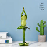 Statuette Grenouille Yoga Félicité Céleste sur fond bleu Kaosix