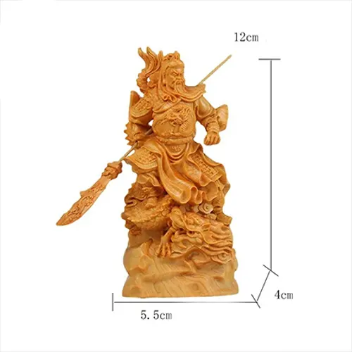 Statuette Guan Gong en Bois de Cyprès Naturel kaosix 8