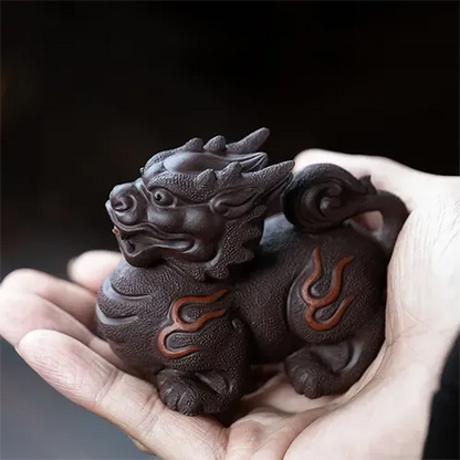 Statuette Pi Xiu Feng Shui en Argile Violette  kaosix 3