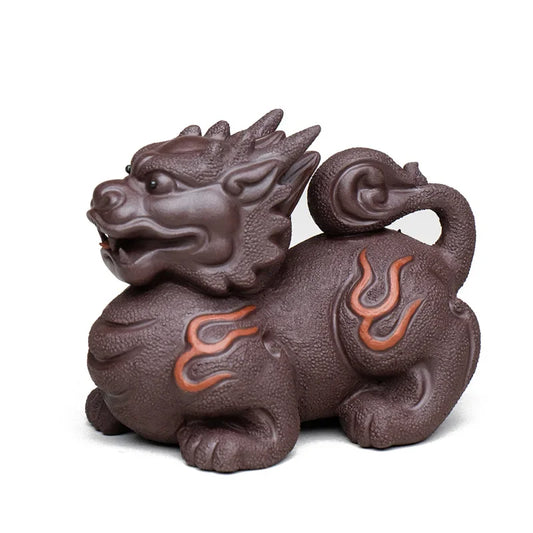 Statuette Pi Xiu Feng Shui en Argile Violette  kaosix 1