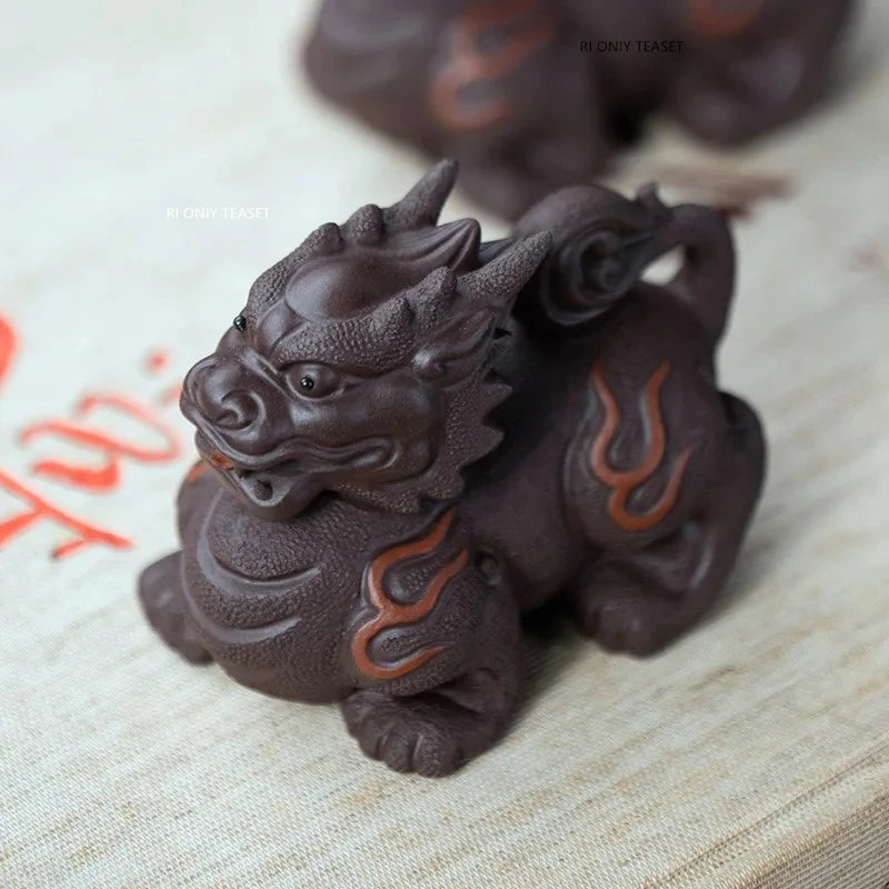 Statuette Pi Xiu Feng Shui en Argile Violette  kaosix 4