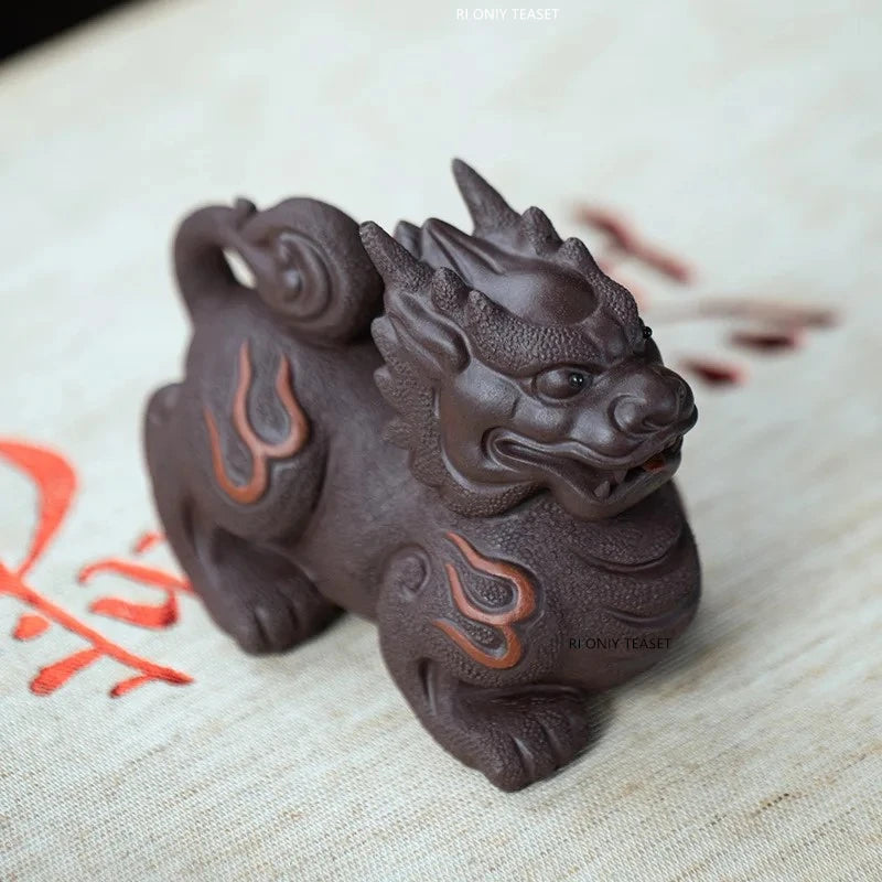 Statuette Pi Xiu Feng Shui en Argile Violette  kaosix 5