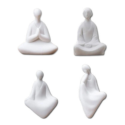 Statuette Bouddha assis 4 postures fond blanc kaosix