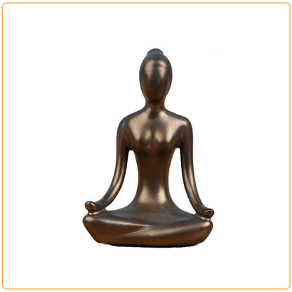 Statuettes Yoga Positions du Lotus sur fond blanc Kaosix
