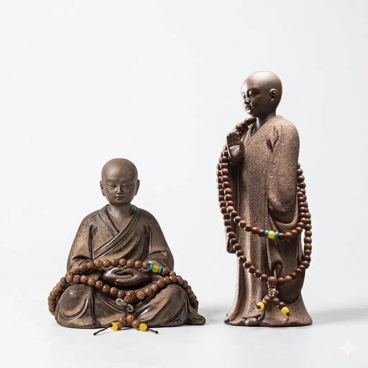 Statuettes de Petits Moines Bouddhistes en Céramique kaosix 1