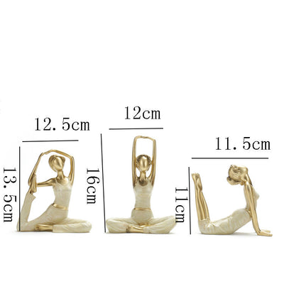 Statuettes de femmes en postures de yoga dimensions des statuettes 456 Kaosix