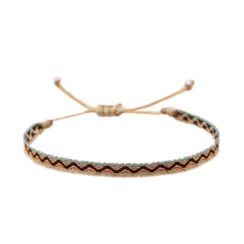 Trio de Bracelets Tibétains Porte-Bonheur - Style & Spiritualité coton tressé kaosix