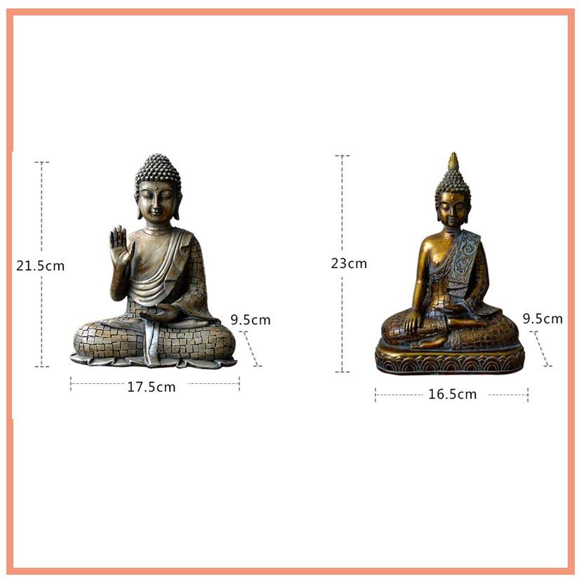 2 Petites statuettes Bouddha assis Thaïlande avec dimensions kaosix