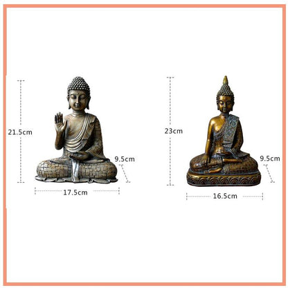 2 Petites statuettes Bouddha assis Thaïlande avec dimensions kaosix