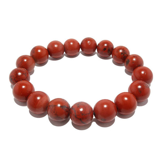 Bracelet Jaspe Rouge clarté sur fond blanc avec cadre orange Kaosix