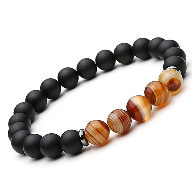bracelet hematite homme agate onyx sur fond blanc kaosix