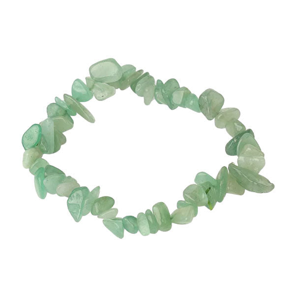 Bracelet baroque (chips) aventurine verte sur fond blanc avec cadre orange Kaosix