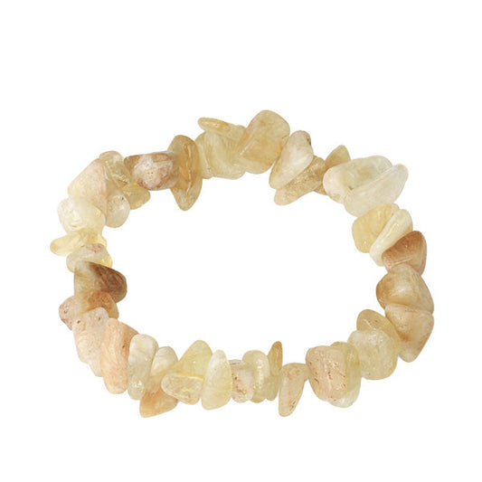 Bracelet baroque (chips) citrine sur fond blanc avec cadre orange Kaosix