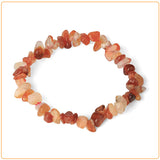 Bracelet baroque chips agate rouge sur fond blanc avec cadre orange kaosix