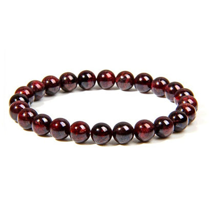 Bracelet en grenat amour sur fond blanc avec cadre orange Kaosix