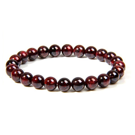 Bracelet en grenat amour sur fond blanc avec cadre orange Kaosix