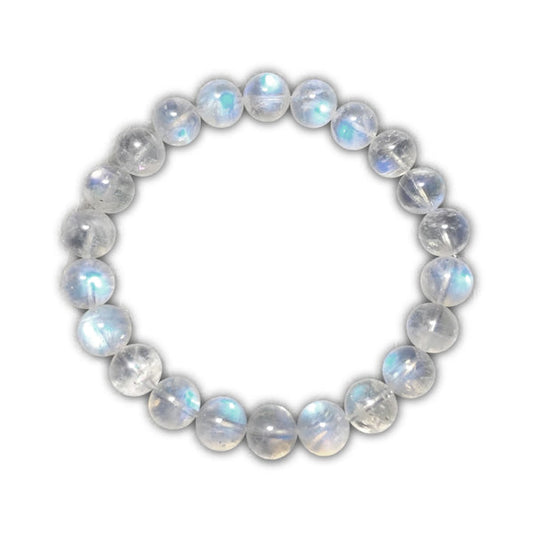 Bracelet en labradorite blanche fond blanc Kaosix