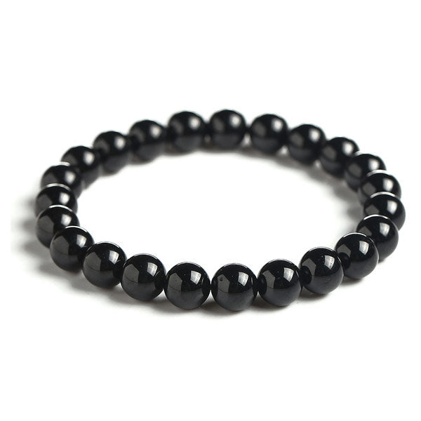 Bracelet en tourmaline noire "ancrage" (boule 8 mm)