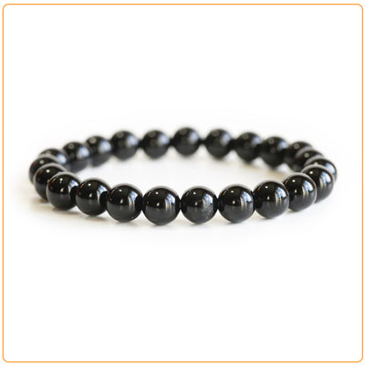 Bracelet obsidienne noire “stabilité” sur fond blanc Kaosix